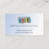 Wäscherei Bügeln Trockenreinigung Blau Visitenkarte (Rückseite)