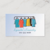 Wäscherei Bügeln Trockenreinigung Blau Visitenkarte (Vorderseite)