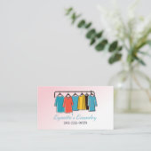 Wäscherei Bügeln Trockenreinigung Visitenkarte (Stehend Vorderseite)