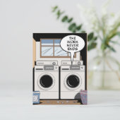 Wäscherei der Arbeit endet nie Postkarte (Stehend Vorderseite)