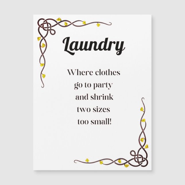 Wäscherei Extravaganza, wo Kleidung ins Party geht Magnetkarte (Vorderseite)