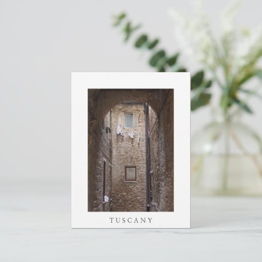 Wäscherei in der Toskana, weiße Postkarte (Stehend Vorderseite)