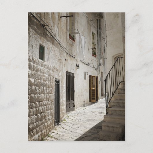 Wäscherei in einer Gasse in Italien zum Trocknen Postkarte (Vorderseite)