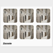 Wäscherei in einer Gasse in Italien zum Trocknen Quadratischer Aufkleber (Blatt)