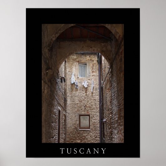 Wäscherei in schwarzem Poster der Toskana (Vorne)