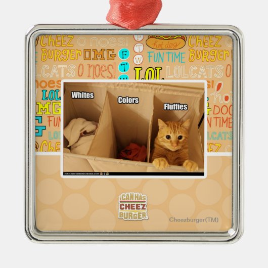 Wäscherei-Katze Ornament Aus Metall (Vorne)