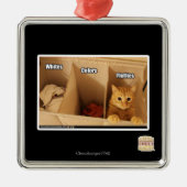 Wäscherei-Katze Silbernes Ornament (Vorne)