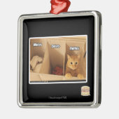 Wäscherei-Katze Silbernes Ornament (Links)