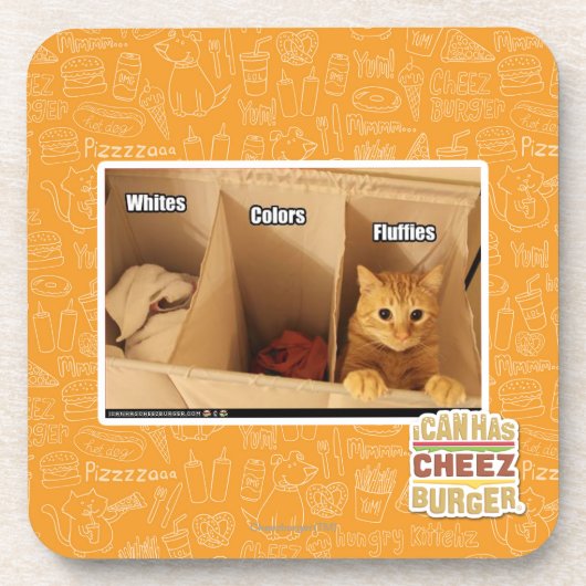 Wäscherei-Katze Untersetzer (Vorderseite)