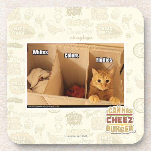 Wäscherei-Katze Untersetzer (Vorderseite)