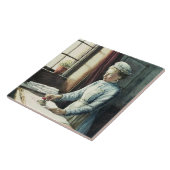 Wäscherei-Mädchen, c.1880 Fliese (Seite)