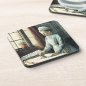 Wäscherei-Mädchen, c.1880 Getränkeuntersetzer (Linke Seite)