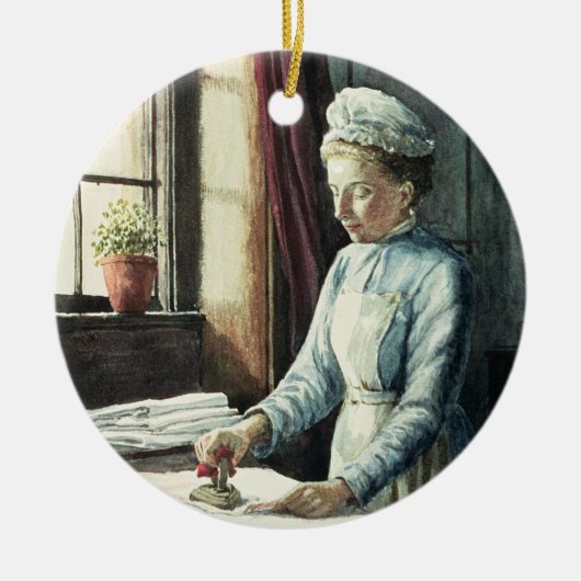 Wäscherei-Mädchen, c.1880 Keramikornament (Vorne)