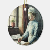 Wäscherei-Mädchen, c.1880 Keramikornament (Links)