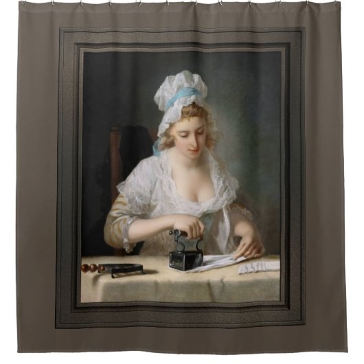 Wäscherei Maid Ironing von Henry Robert Morland Duschvorhang (Vorderseite)