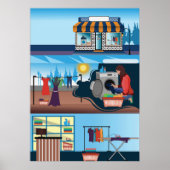 Wäscherei Poster (Vorne)