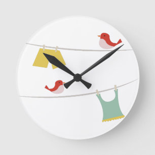 Wäscherei Runde Wanduhr