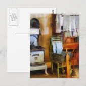 Wäscherei Trocknen in der Küche Postkarte (Vorne/Hinten)
