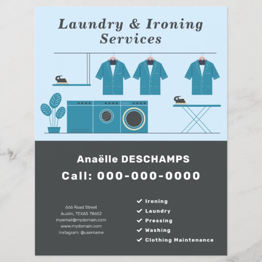 Wäscherei und Bügelservice Flyer (Vorne)