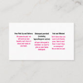 Wäscherei Visitenkarte (Rückseite)