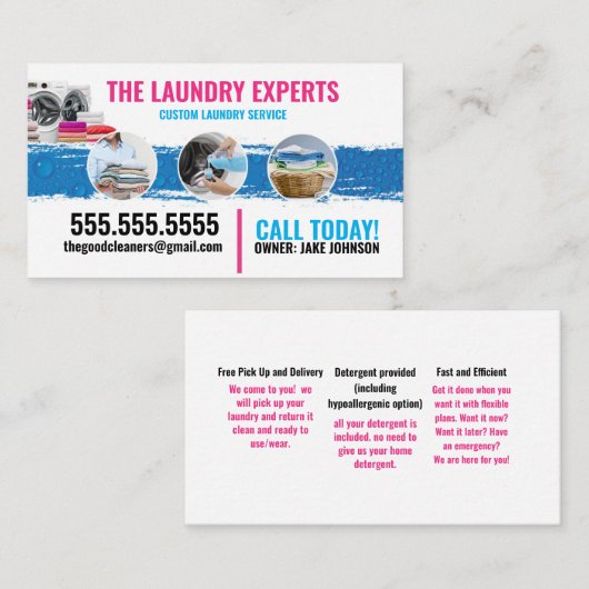Wäscherei Visitenkarte (Vorne/Hinten)