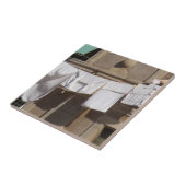 Wäscherei, Wäscheleine Keramik Fliese (Seite)