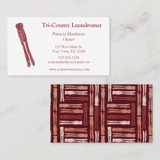 Wäscherei, Wäscherei, Wasch- und Faltendienst Visitenkarte (Vorne/Hinten)