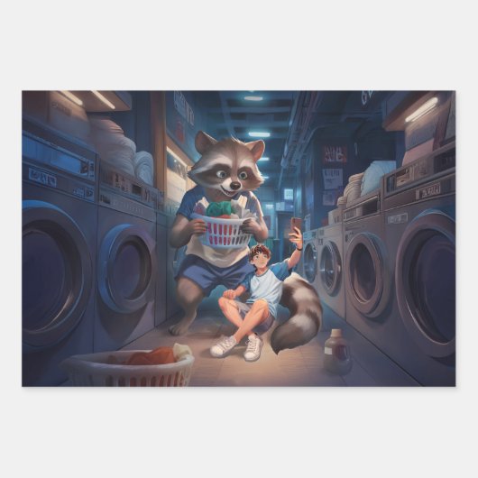 Wäscherei Zeit - Selfie mit Riesenrad Geschenkpapier Set (Vorderseite 2)