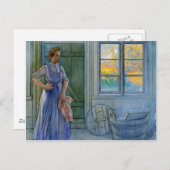 Wäscherin mit Blick auf Waschbrett Postkarte (Vorne/Hinten)