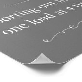 Wäschesaal sortiert Leben für Last Grau Poster (Ecke)