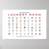 Wäschesalon-Symbole führen Horizontal farbenfroh d Poster (Vorne)