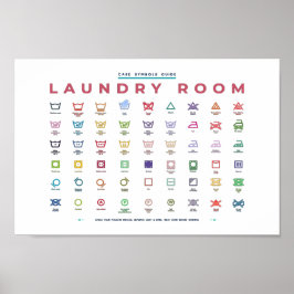 Wäschesalon-Symbole führen Horizontal farbenfroh d Poster