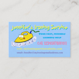 Wäscheservice am Cartoon Funny Bügelservice Visitenkarte