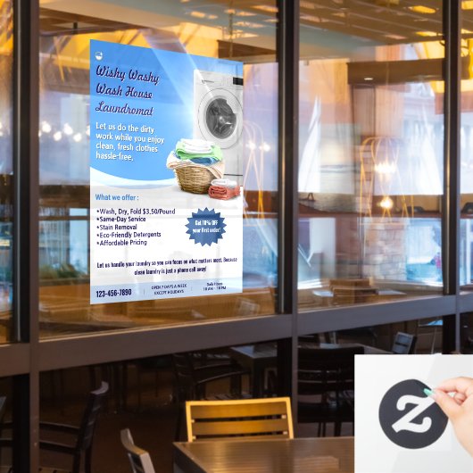 Wäscheservice anpassen fensteraufkleber (Restaurantfenster)
