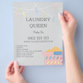 Wäscheservice Bügelservice Waschsalon Flyer (Hand)