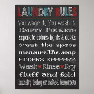 Wäscheservice Chalkboardunterschrift Poster