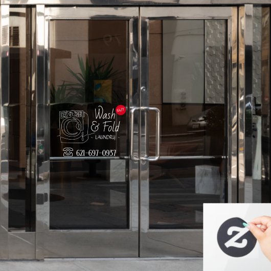 Wäscheservice Fensteraufkleber (Büro Tür)