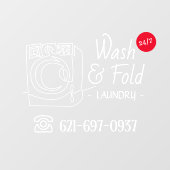 Wäscheservice Fensteraufkleber (Blatt)