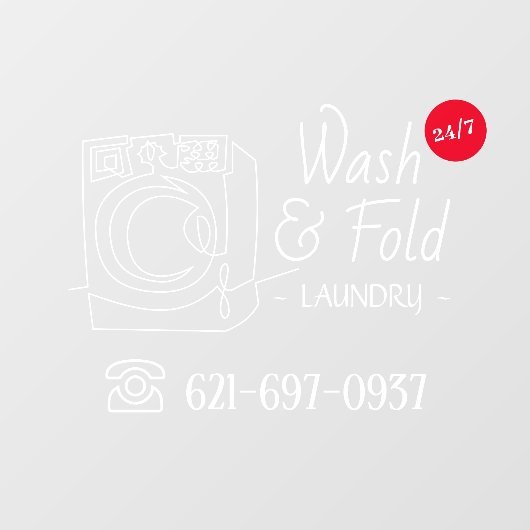 Wäscheservice Fensteraufkleber (Blatt)