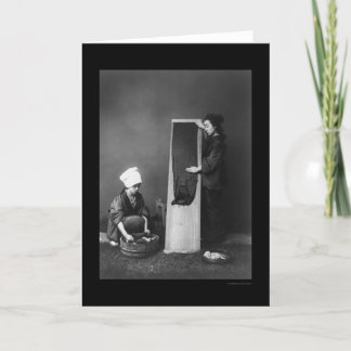 Wäscheservice in Japan 1909 Karte