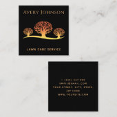 Wäscheservice Lebhafte Orangenbäume Moderne Coole Quadratische Visitenkarte (Vorne/Hinten)