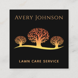 Wäscheservice Lebhafte Orangenbäume Moderne Coole Quadratische Visitenkarte