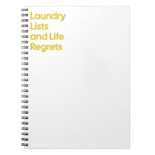Wäscheservice-Listen & Life-Regrets-Notebook Notizblock (Vorderseite)