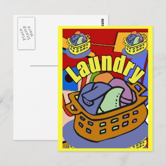 Wäscheservice Postkarte (Vorne/Hinten)