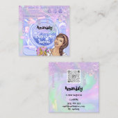 Wäscheservice QR-Code-Holograph Quadratische Visitenkarte (Vorne/Hinten)