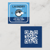 Wäscheservice Qr Code Square Business Card Quadratische Visitenkarte (Vorne/Hinten)