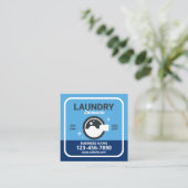 Wäscheservice Qr Code Square Business Card Quadratische Visitenkarte (Stehend Vorderseite)