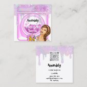 Wäscheservice QR-Tropfen Quadratische Visitenkarte (Vorne/Hinten)