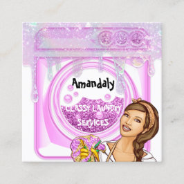 Wäscheservice QR-Tropfen Quadratische Visitenkarte