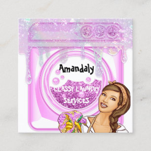 Wäscheservice QR-Tropfen Quadratische Visitenkarte